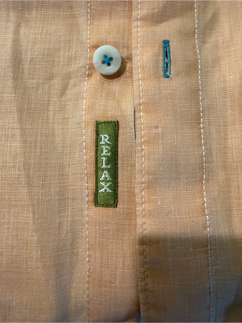 Tommy Bahama Shirt Mens Large 100% Linen Long Sleeve Peach Orange Beach Vacation - Picture 3 of 9